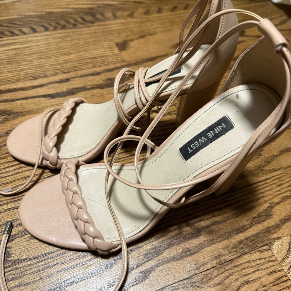 Nine West Tan High Heels with Strappy Elegance
